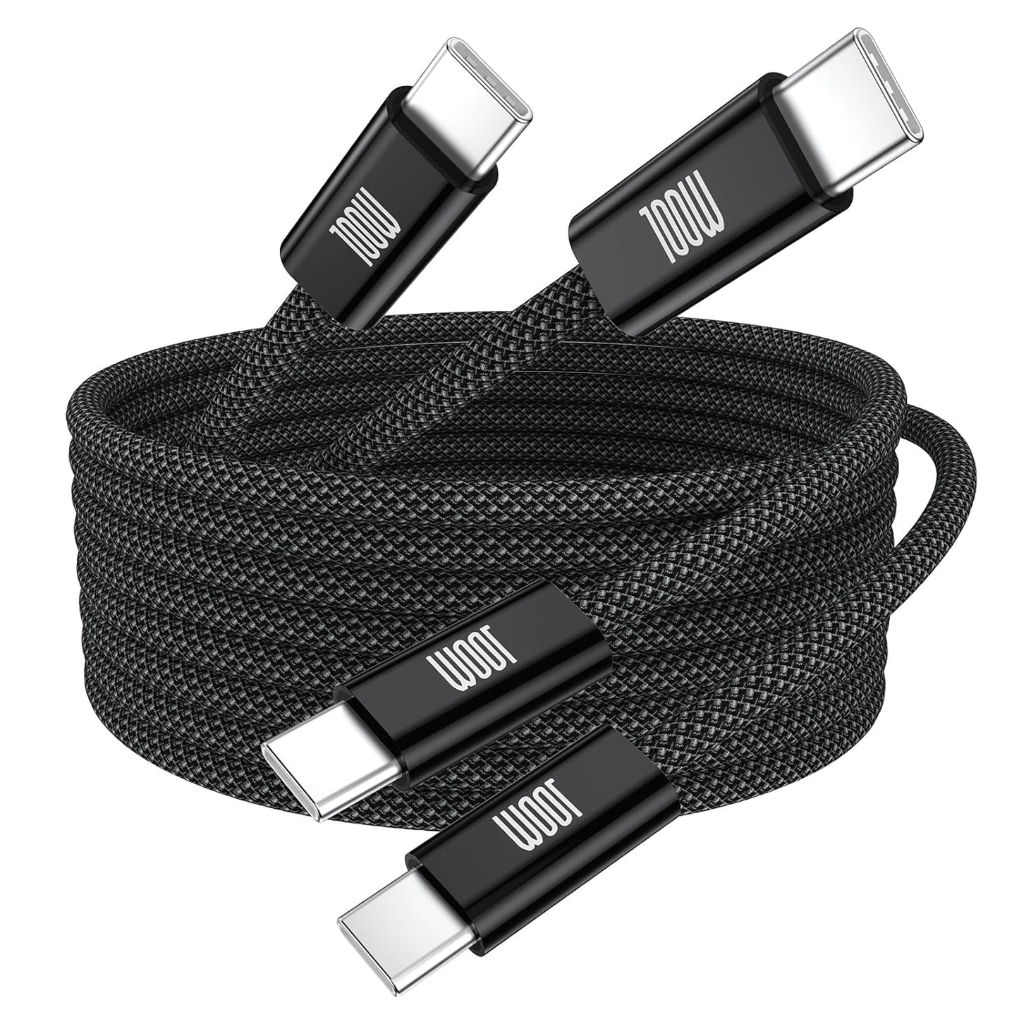 USB-C to USB-C Cable, [6.6ft, 2-Pack] 100W USB C to C Fast Charging Cable, Braided Type C Charger Fast USBC to USBC Cable for iPhone 17 16 15 Pro Max Plus,MacBook Pro,iPad,Galaxy S25/S24 Ultra,Pixel