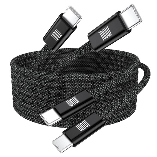 USB-C to USB-C Cable, [6.6ft, 2-Pack] 100W USB C to C Fast Charging Cable, Braided Type C Charger Fast USBC to USBC Cable for iPhone 17 16 15 Pro Max Plus,MacBook Pro,iPad,Galaxy S25/S24 Ultra,Pixel