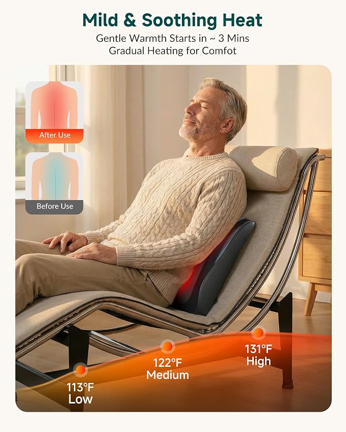Snailax Shiatsu Back Massager for Back Pain Deep Tissue, Lower Back Neck - Image 5