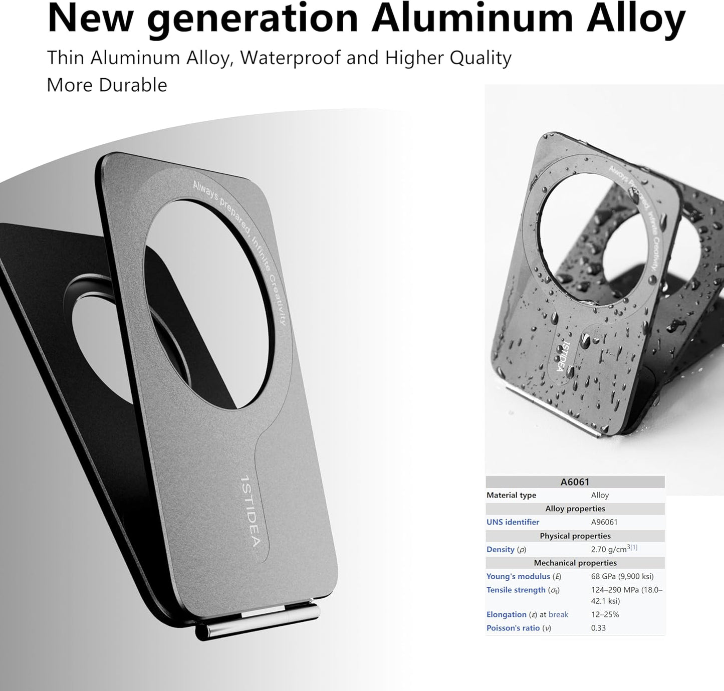 Phone Tripod Stand, Aluminum Alloy Mini Tripod Compatible with Magsafe iPhone 16/15/14/13/12 Series, Foldable Strong Magnetic Phone Stand, Mult-Angle Adjustment Selfie Stick (Mosaic Grey)