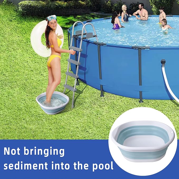 Tlswshsy Portable Pool Foot Bath, Collapsible Pool Foot Wash Basin Tub - Image 5