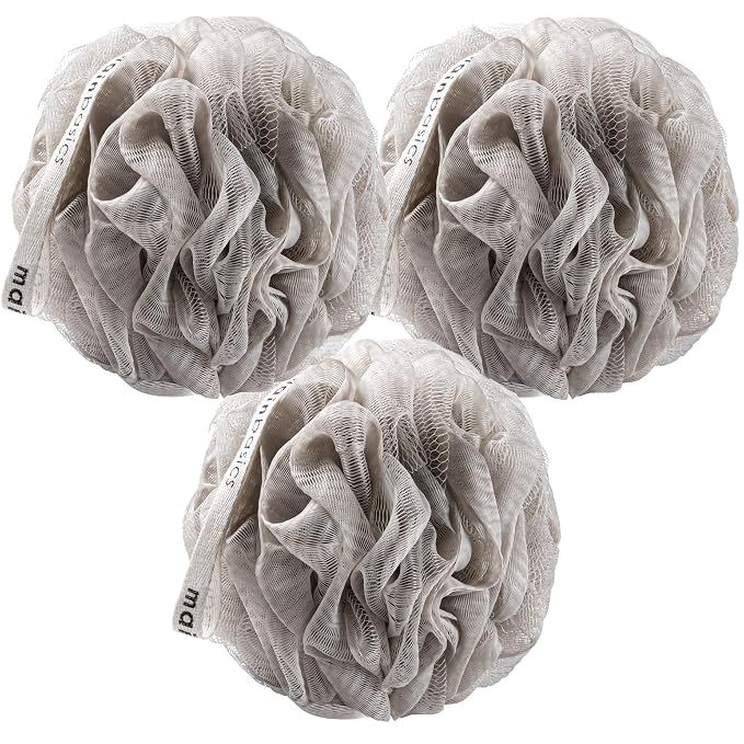 MainBasics Bath Shower Loofah Sponge Pouf Body Scrubber Exfoliator Body Wash by MainBasics