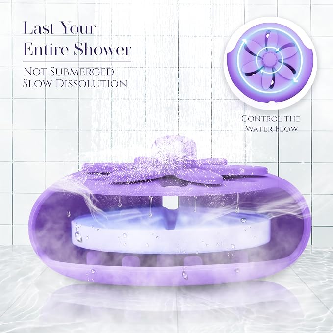SHARLOVY Purple Shower Steamers Tray, Big Suction Cup Shower Steamer Tablet - Image 3