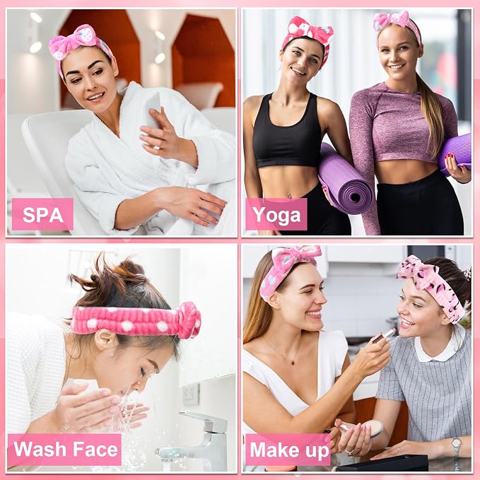 Tigeen 52 Pieces Spa Headband for Washing Face Bulk Soft Coral Fleece Skincare - Image 7