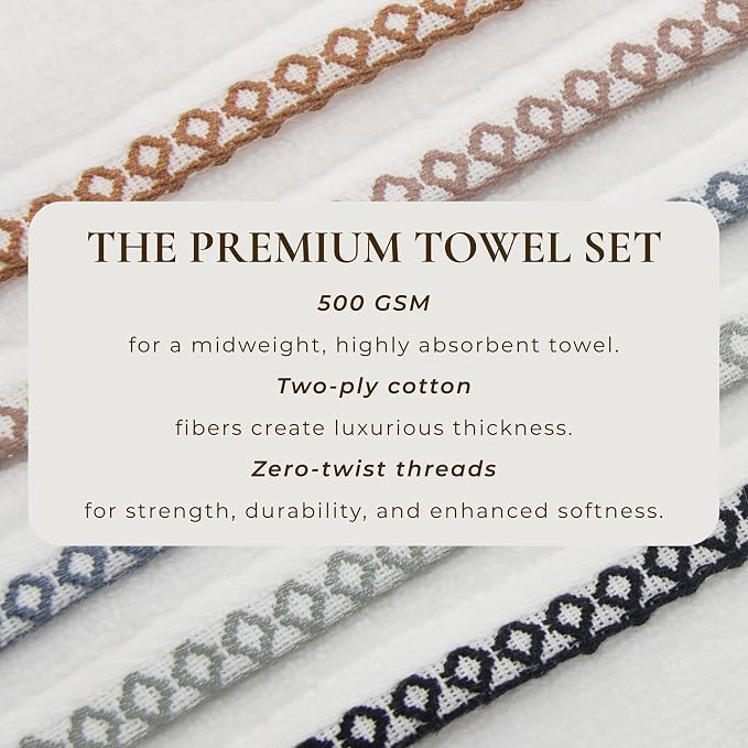 Great Bay Home White/Rosewood Washcloth Set - Image 2