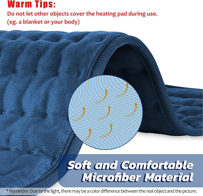 Electric Heating pad with 6 Heat Settings, Auto Shut Off, Dry Electric Heating - Image 2