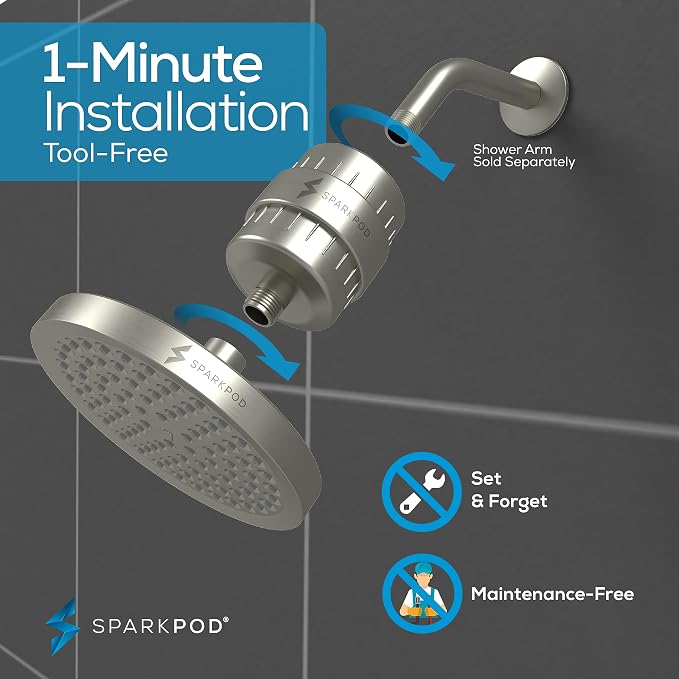 SparkPod Luxury Filtered Shower Head Set 23 Stage Shower Filter - Image 5