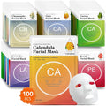 VESPRO 100 Pack Collagen Essence Sheet Facial Masks, Bulk Face Masks Skincare by VESPRO