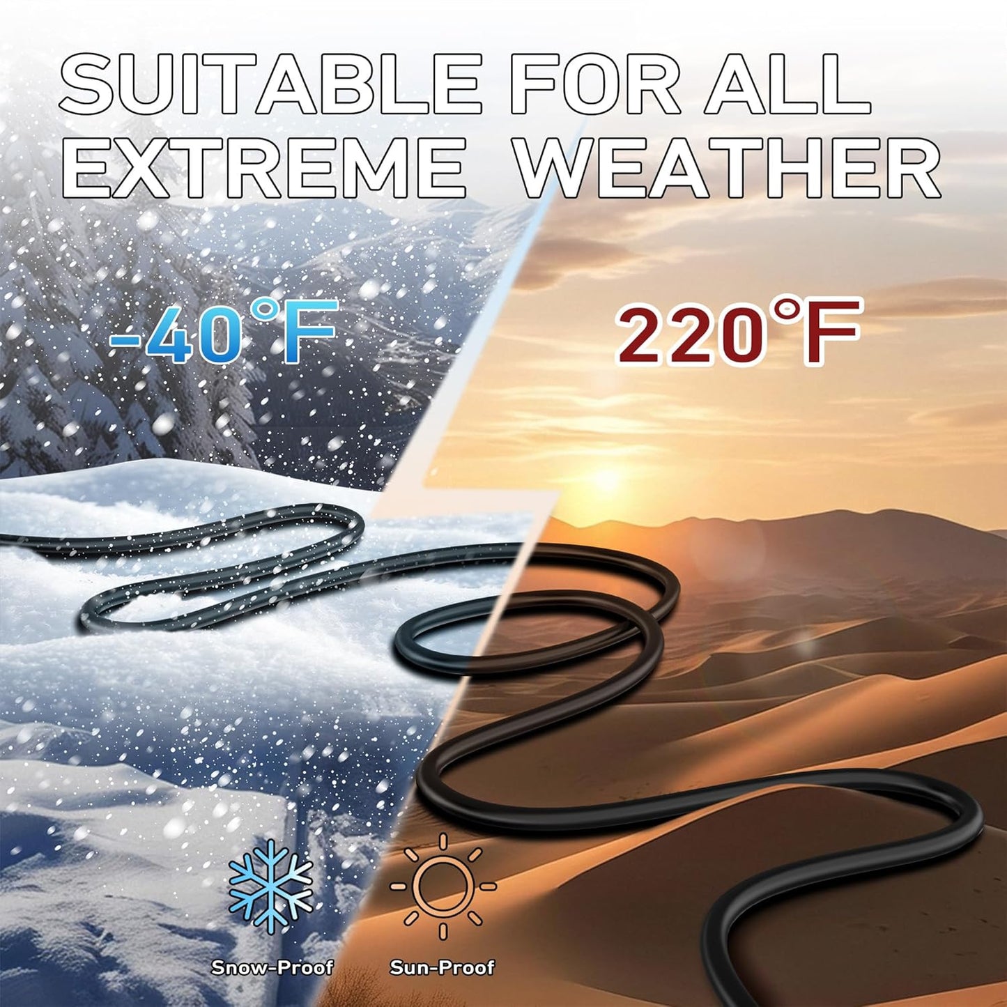 LUCKY TL Indoor Outdoor Extension Cord, 16/3 Gauge Black Long Extension Cord 25ft, Waterproof Flexible Case, Made of Pure Copper, 13A 1625W 16AWG SJTW, 3 Prong Heavy Duty Wire, ETL