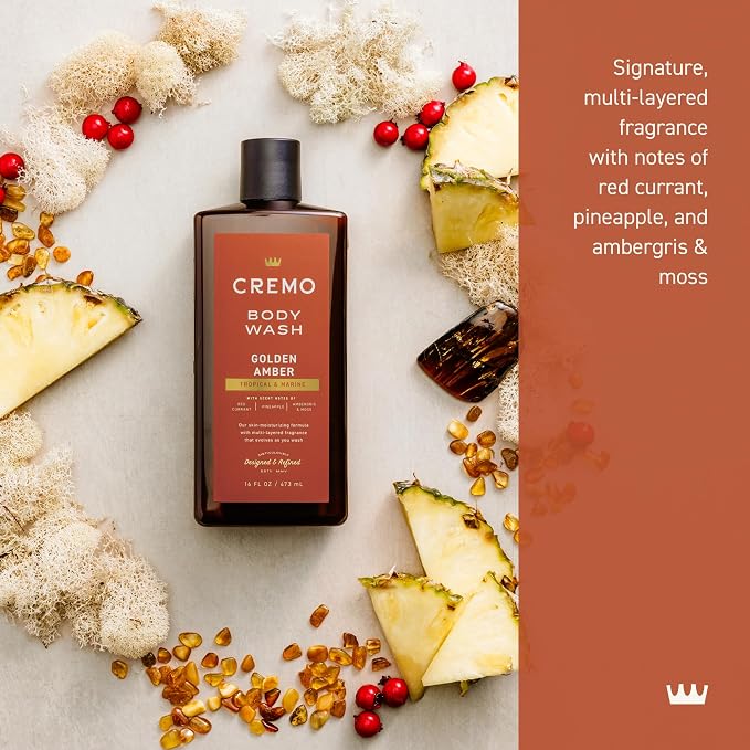 Cremo Body Wash Men, Notes of Red Currant, Ambergris and Moss, Rich-Lathering - Image 2