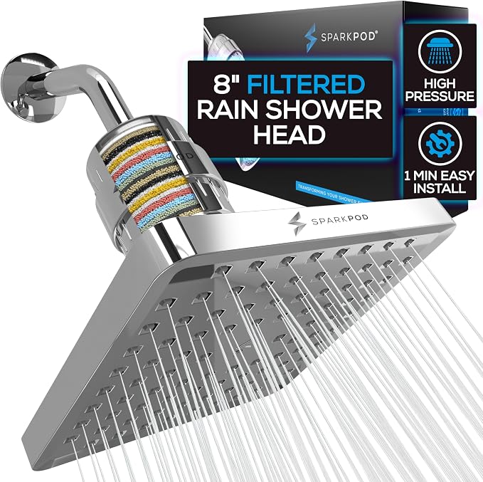 SparkPod Luxury Filtered Shower Head Set 23 Stage Shower Filter by SparkPod