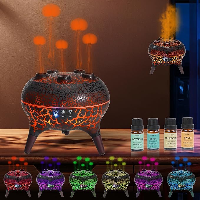 BOHOFAM Jellyfish Essential Oil Diffuser 250ML, Aroma Diffuser Hears Sound to by BOHOFAM