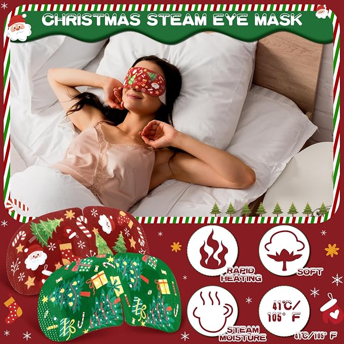 Bonuci 90 Pcs Christmas Steam Eye Masks Bulk - Image 3