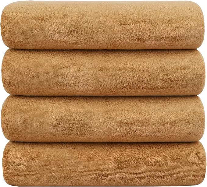 JML Microfiber Bath Towels, Bath Towel 4 Pack 30" x 60", Super Absorbent and by JML