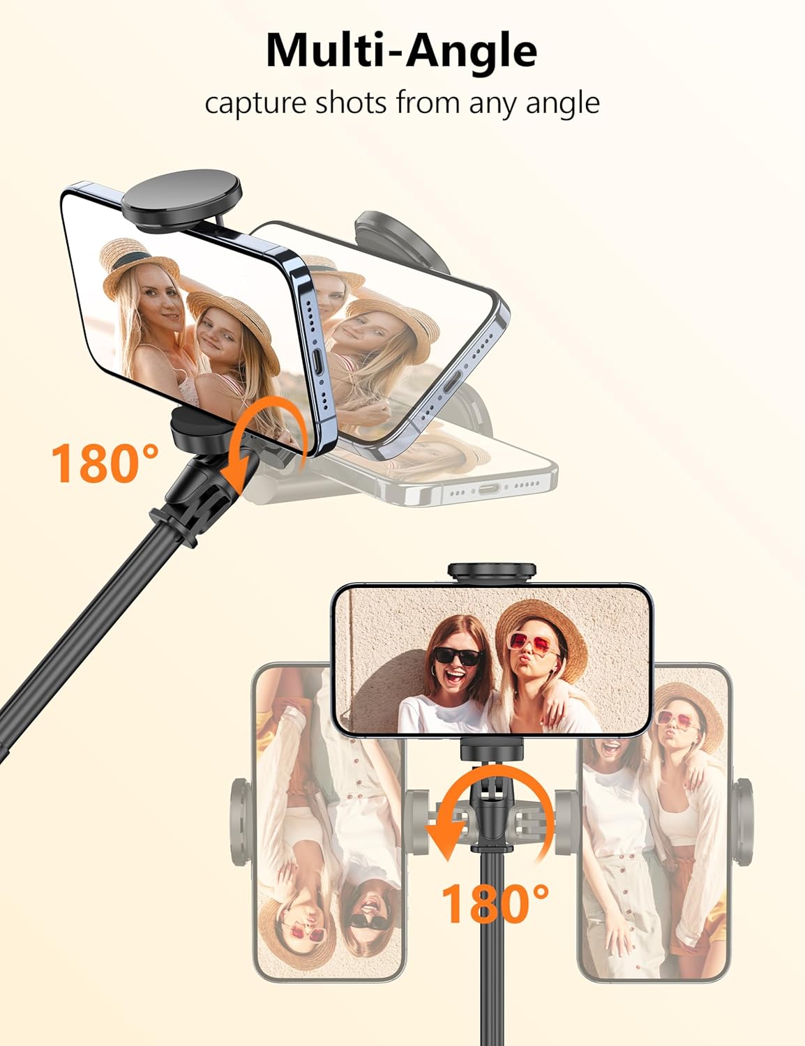 68" Automatic Tripod, Auto-Open Phone Tripod Stand with Magnetic Remote, All-in-1 Extendable Selfie Stick Travel Tripods for Cell Phone 360° Rotate Stable iPhone Selfie Stick for Video Recording