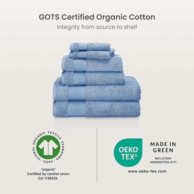 BIOWEAVES 100% Organic Cotton 700 GSM Plush Washcloths 13" x 13" GOTS Certified - Image 7