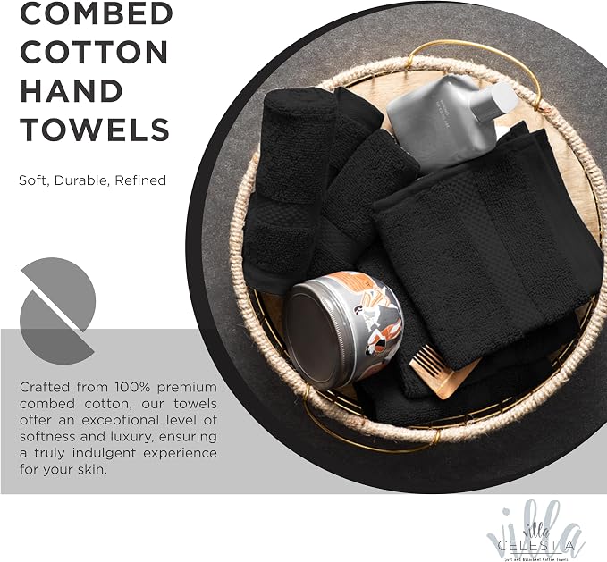 100% Cotton Hand Towel Set of 2, Sustainable, Highly Absorbent, Quick Drying - Image 2
