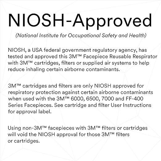 3M Half Facepiece Reusable Respirator 6100, Four-Point Harness, Comfortable Fit - Image 2