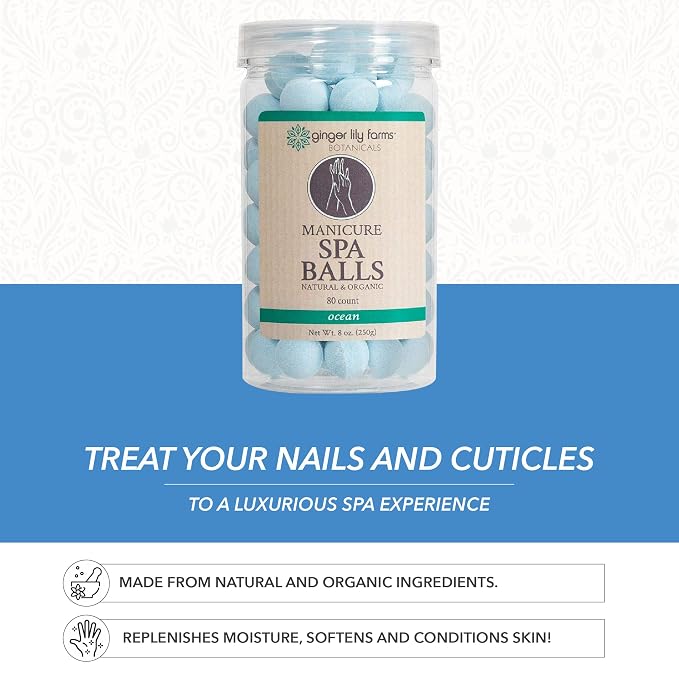 Ginger Lily Farms Botanicals Manicure Spa Balls Ocean, Manicure Soak Balls - Image 3