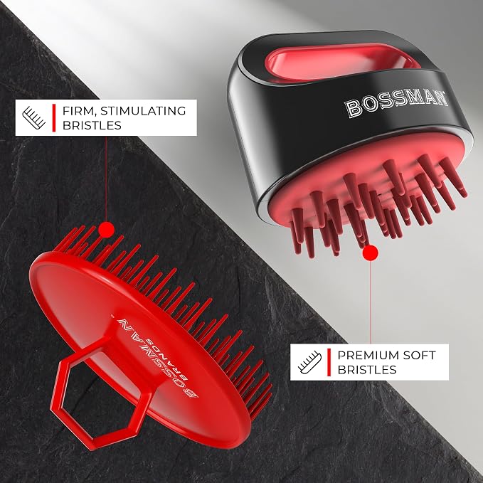 Bossman Scalp Massager & Shampoo Brush – Scalp Exfoliator Brush – Head Scrubber - Image 5