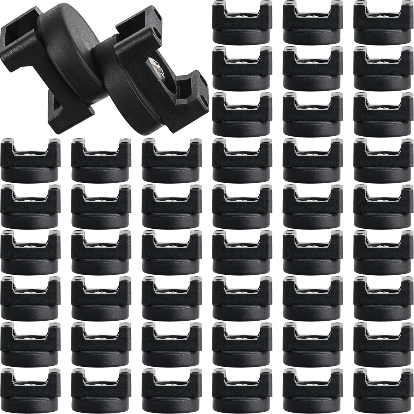 Yookeer 50 Pcs Magnetic Zip Tie Mount Base Black Magnetic Cable Clips Wire Holder Multipurpose Cable Ties Management Base Electrical Supplies for Wire (22 mm)