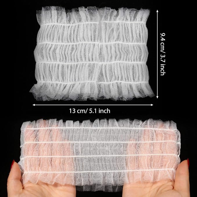 Chuangdi 100 Pieces Disposable Spa Headbands Soft Non-woven Facial Hair Band - Image 2