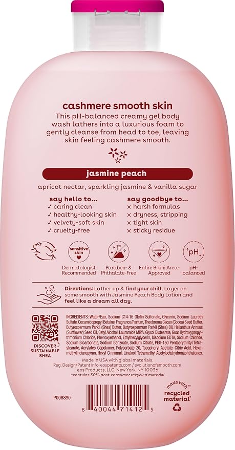 eos Cashmere Body Wash – Jasmine Peach, Moisturizing Body Wash, Creamy Gel - Image 9
