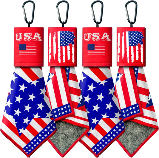 2 Sided Portable Glasses Cleaner, Patriotic Gasses Cleaning Cloth Keychain,Reusable Microfiber Eyeglasses Cleaning Cloth for Sunglasses Lens Camera Phone Screens