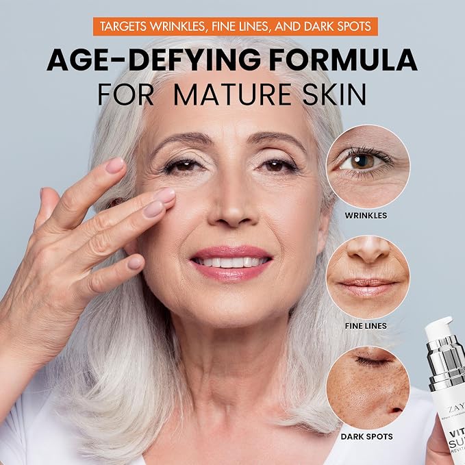 Super Vitamin C Face Serum for Mature Skin: Hydrating Brightening Formula - Image 2