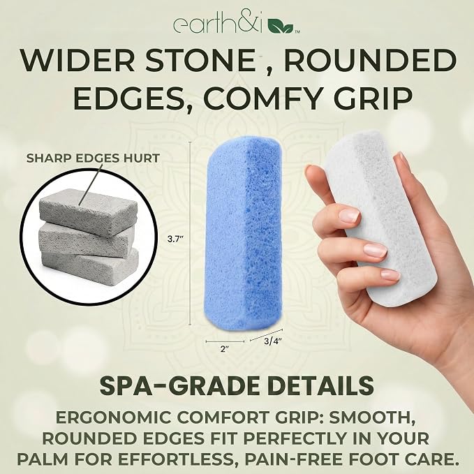 Earth & I Pumice Stone for Feet – 6-Pack Callus Remover Set | 3 Coarse + 3 Fine - Image 9