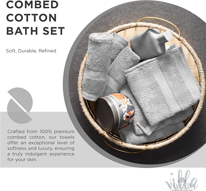 100% Cotton Bath Towel Set of 18-4 Bath Towels, 6 Hand Towels, 8 Wash Cloths - Image 2