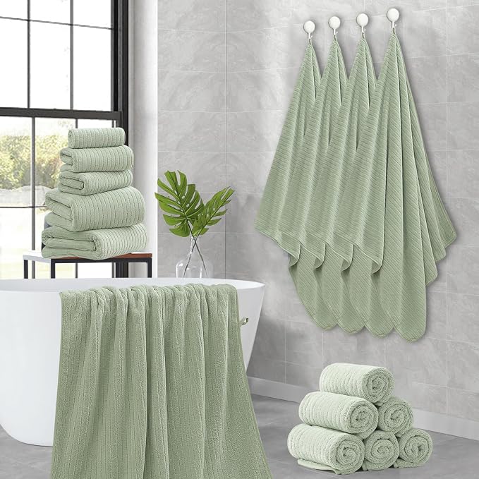 18 Piece Family Bath Towel Set Include 6 Bath Towels, 6 Hand Towels and 6 - Image 8
