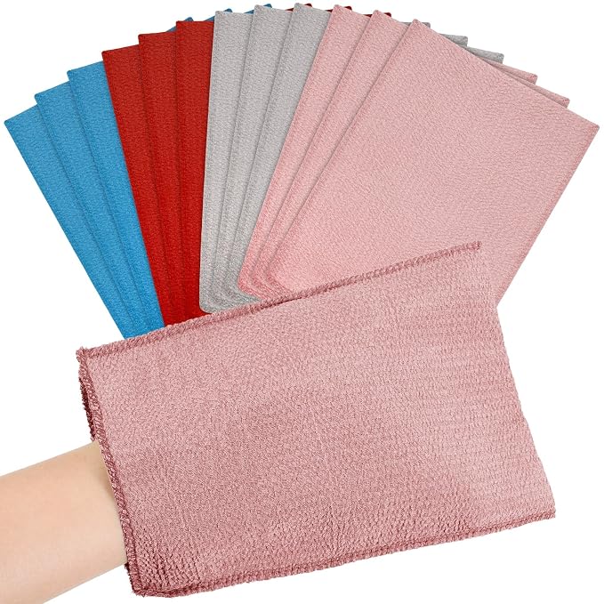 Tatuo 12 Pieces Korean Exfoliating Mitt Glove Italy Towel Body Skin Scrubber by Tatuo