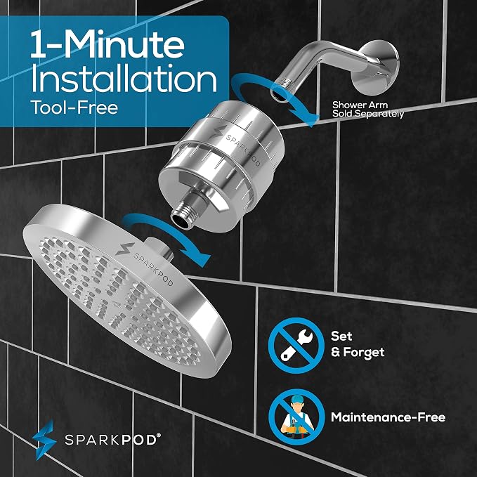 SparkPod Luxury Filtered Shower Head Set 23 Stage Shower Filter - Image 5
