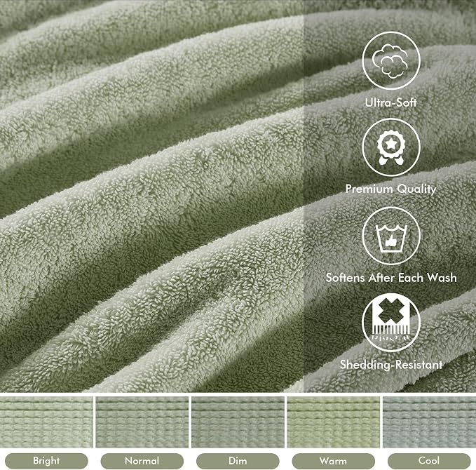 Madison Park 800GSM Bathroom Towel Set of 8 100% Cotton Bath Towel Set - Image 3