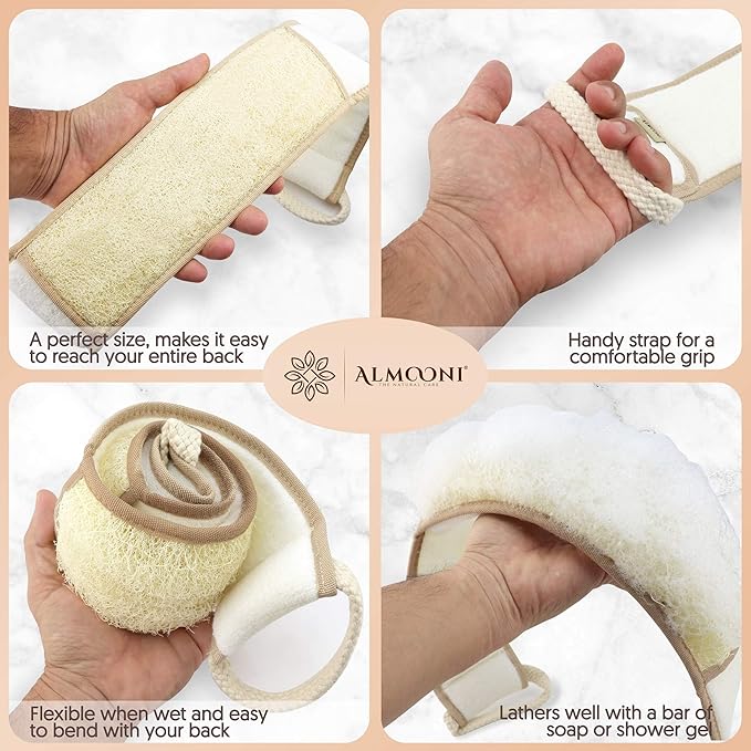 Almooni Natural Egyptian Loofah Back Scrubbers - Image 3