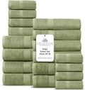 100% Cotton Bath Towel Set of 18-4 Bath Towels, 6 Hand Towels, 8 Wash Cloths by VillaCelestia