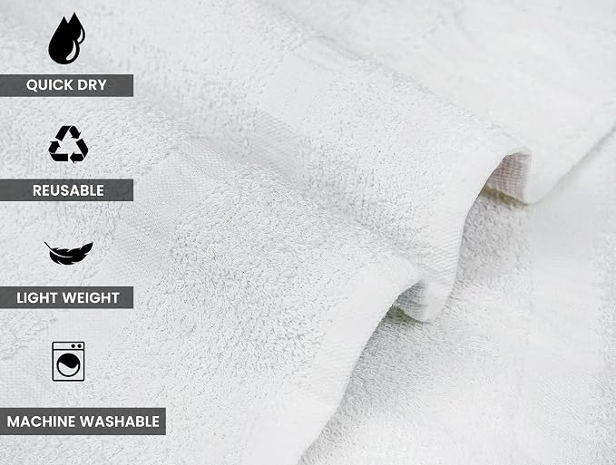 ZUPERIA White Bath Towels Bulk 36 Pack - Image 4