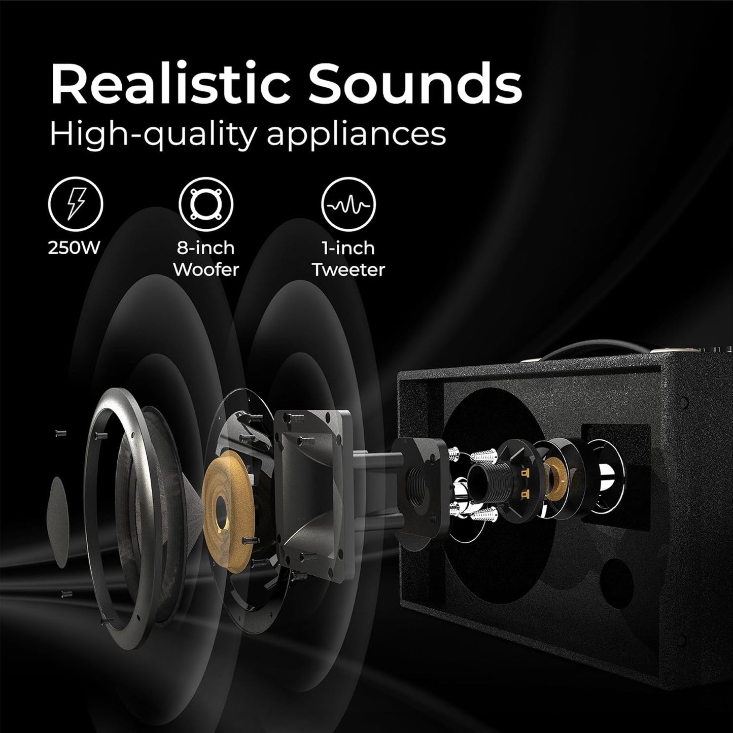 KS8Pro Karaoke Machine for Adults Karaoke Machine with Bluetooth and Wireless Microphone for Adults, Portable Bluetooth Speaker System with 2 Microphones, Loud Speakers for Tv Kareoke and Events Use