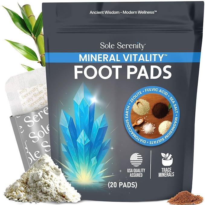 Sole Serenity Foot Pads with Trace Minerals, Fulvic Humic Acid, Diatomaceous by LureEssentials