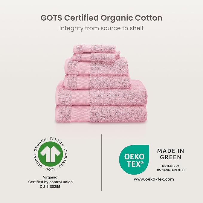 BIOWEAVES 100% Organic Cotton Bath Towel Set | 700 GSM Plush 6-Piece Premium - Image 8
