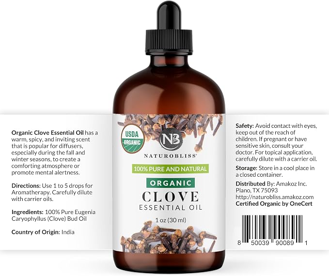 NaturoBliss Organic Clove Essential Oil 1 oz – 100% Pure, Undiluted - Image 4