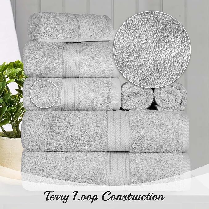 SUPERIOR Egyptian Cotton Pile 10 Piece Towel Set, Includes 2 Bath, 4 Hand - Image 7