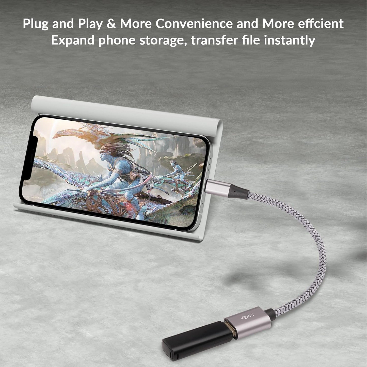 USB-C to USB 3.1 Adapter（2 Pack）, Nylon Braided Type-C OTG Cable USB C Male to USB A 3.0 Female Connector for iPhone 15，iPhone 15 ProMax, Samsung S23 Ultra, MacBook Pro, MacBook Air/Mini, Google Pixel