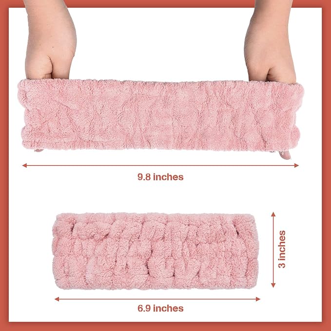 Chuangdi 3 Pieces Spa Headband for Women Facial Makeup Headband Soft Terry - Image 3