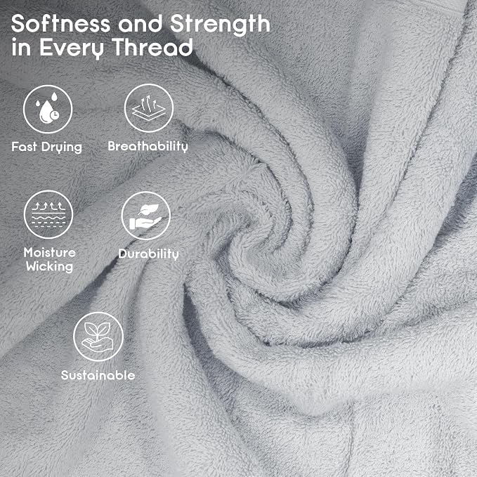Ariv Towels Pack of 8, Premium Cotton Towel Set, Super Soft, Quick Dry - Image 6