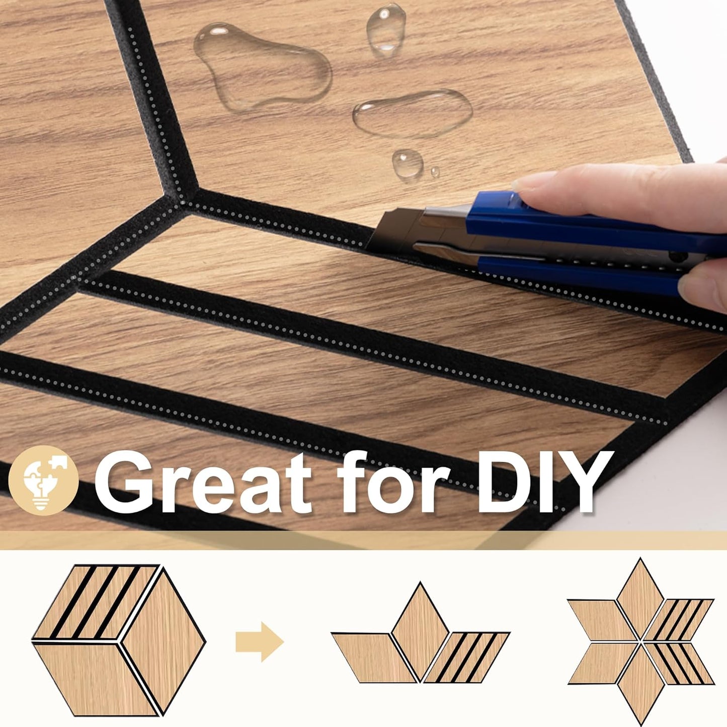 Mollywell Hexagon Acoustic Panels, Natural Oak S4, 14x12x0.4 Inch, 12 Pack |Wood Veneer|High Density Sound Proofing Wall Panels|Self Adhesive Sound Dampening Felt Wall Tiles|Home Theater|Gaming Room|
