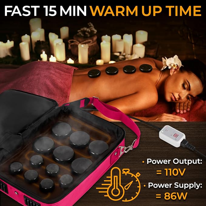 SereneLife Portable Massage Stone Warmer Set - Image 3