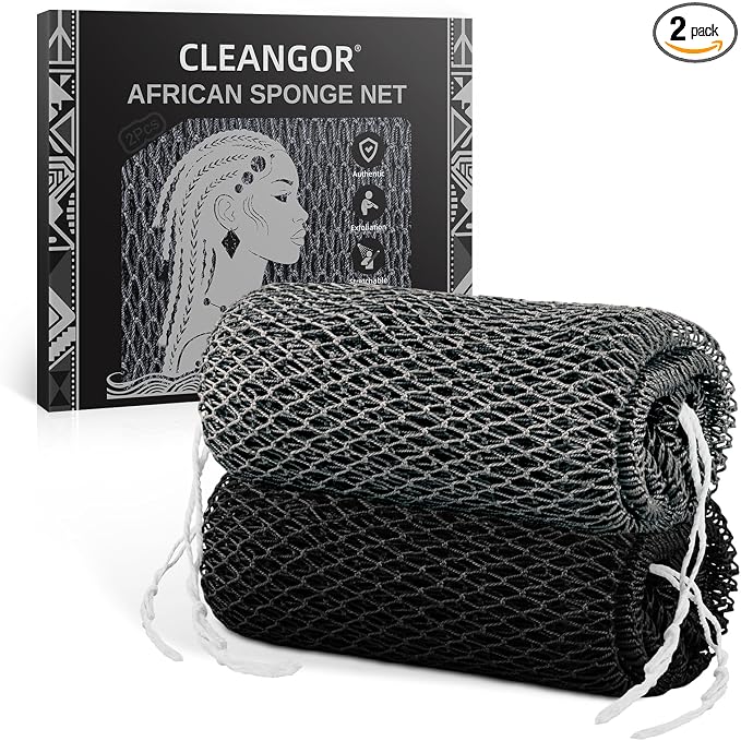 Cleangor 2Pcs African Net Sponge Authentic by Cleangor