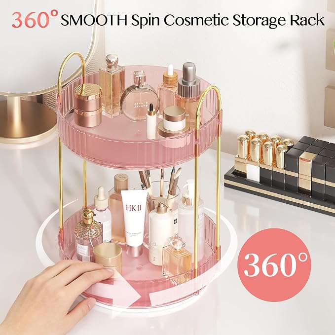 Rotating Makeup Organizer Countertop, Skincare Organizers, Spinning Perfume - Image 5